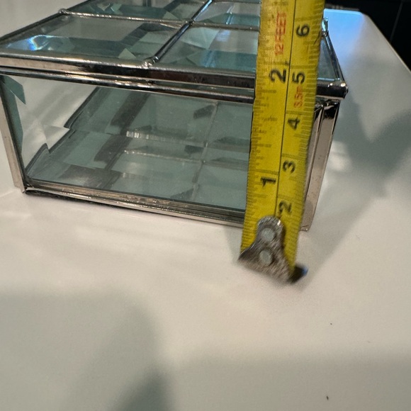 Nicole Miller Jewelry Trinket Box Beveled Glass Mirrored - Picture 9 of 11